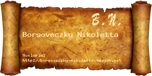 Borsoveczky Nikoletta névjegykártya
